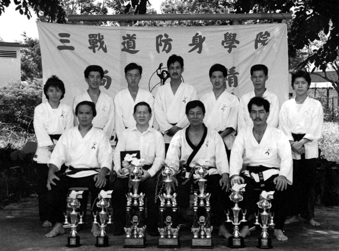 Sparring team with trophies